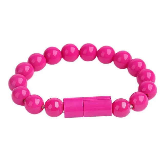 Bracelet de perles avec cordon de chargement USB