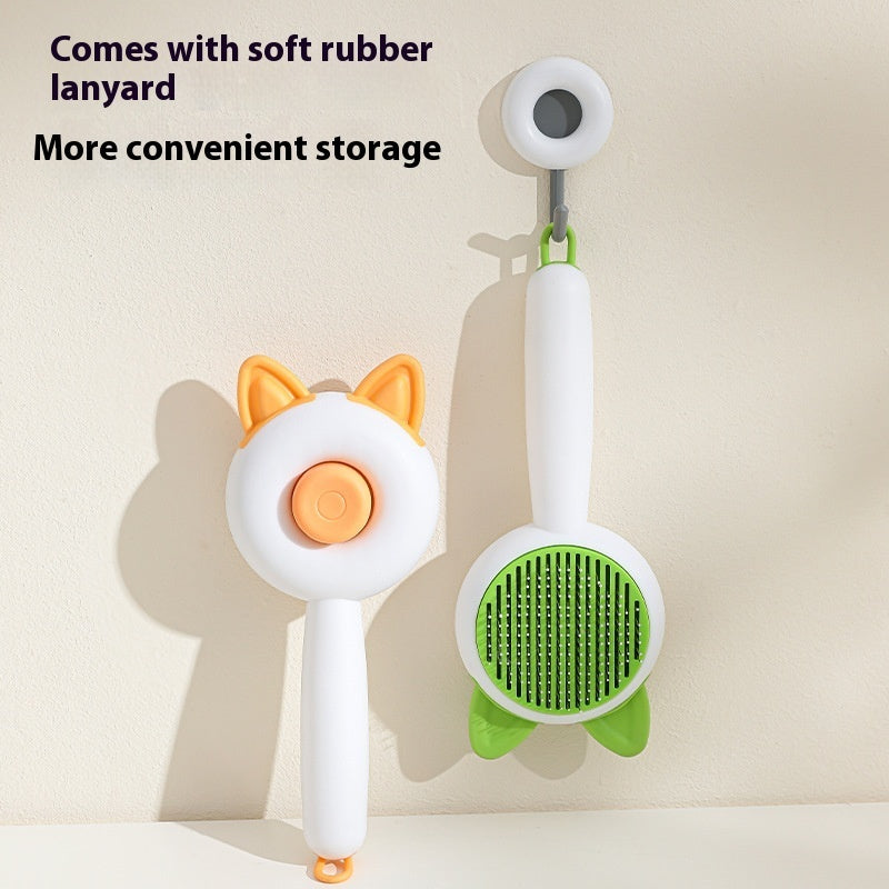 Brosse pour chien et chat - Brosse autonettoyante pour éliminer les poils d'animaux - Outils de toilettage pour chiens et chats - Peigne démêlant pour animaux de compagnie - Accessoires pour chiens et chats - Produits pour animaux de compagnie