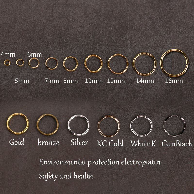 50-200pcs/lot 4-20 mm Jump Rings Split Rings Connectors For Diy Jewelry Finding Making Accessories Wholesale Supplies