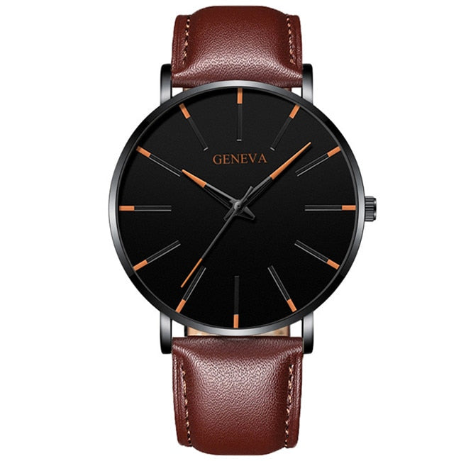 Minimalist Men's Fashion, Ultra Thin Watches Simple, Men Busines,s Stainless, Steel, Mesh, Belt, Quartz, Watch masculin