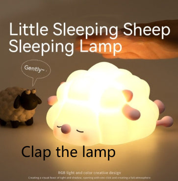 Cute Silicone Night Lights Sheep Cartoon Bedroom Lamp For Children's Room Decor Rechargeable Timing Dimming Sleep Night Light