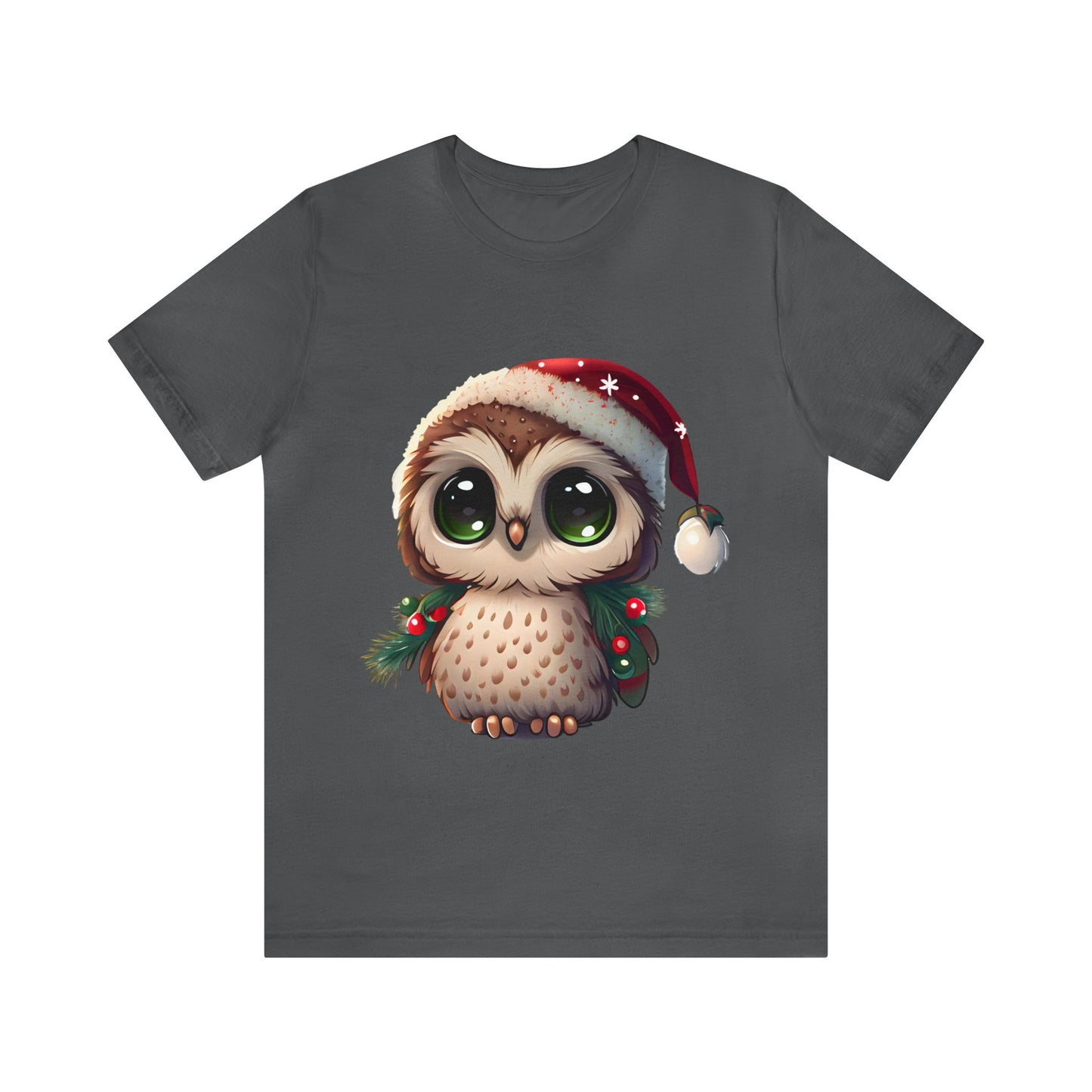 Weihnachtseule, Kurzarm-T-Shirt, klassisches Herren-T-Shirt, weiche Baumwolle, bequeme Passform, Premium-Qualität, verbessertes Design, leichter Stoff 