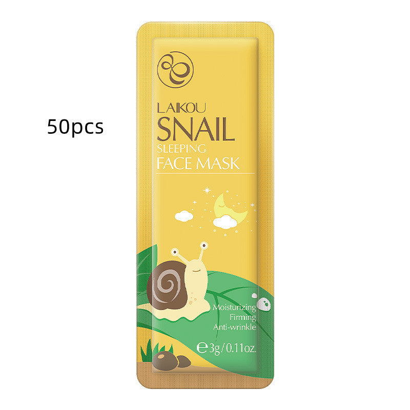 Masque de sommeil à l'escargot emballé dans un sachet sans rinçage 3 g en feuille simple