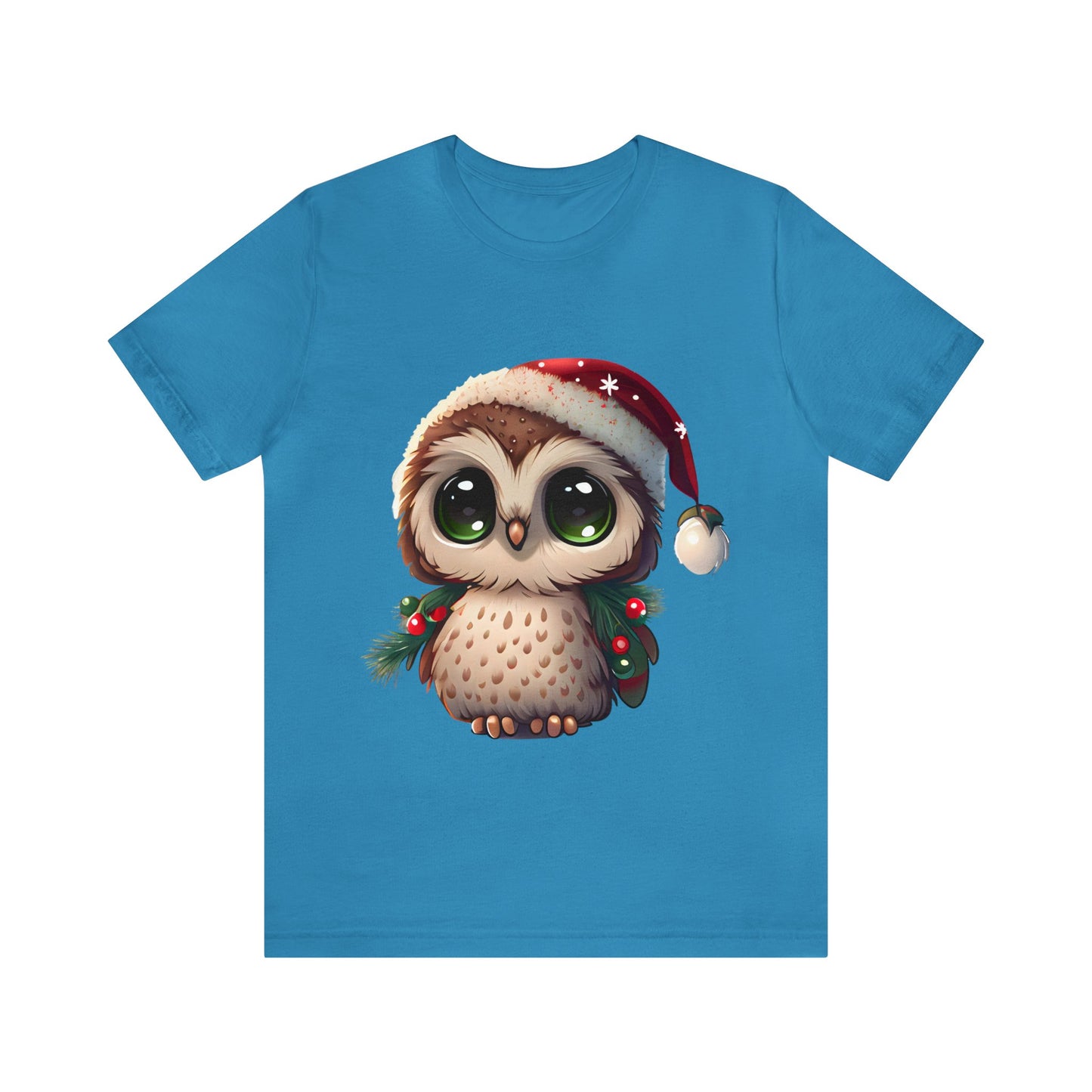 Christmas Owl, Short Sleeve T-Shirt, Men classic tee, Soft cotton, Comfortable Fit, Premium Quality, Enhanced Design, Lightweight Fabric