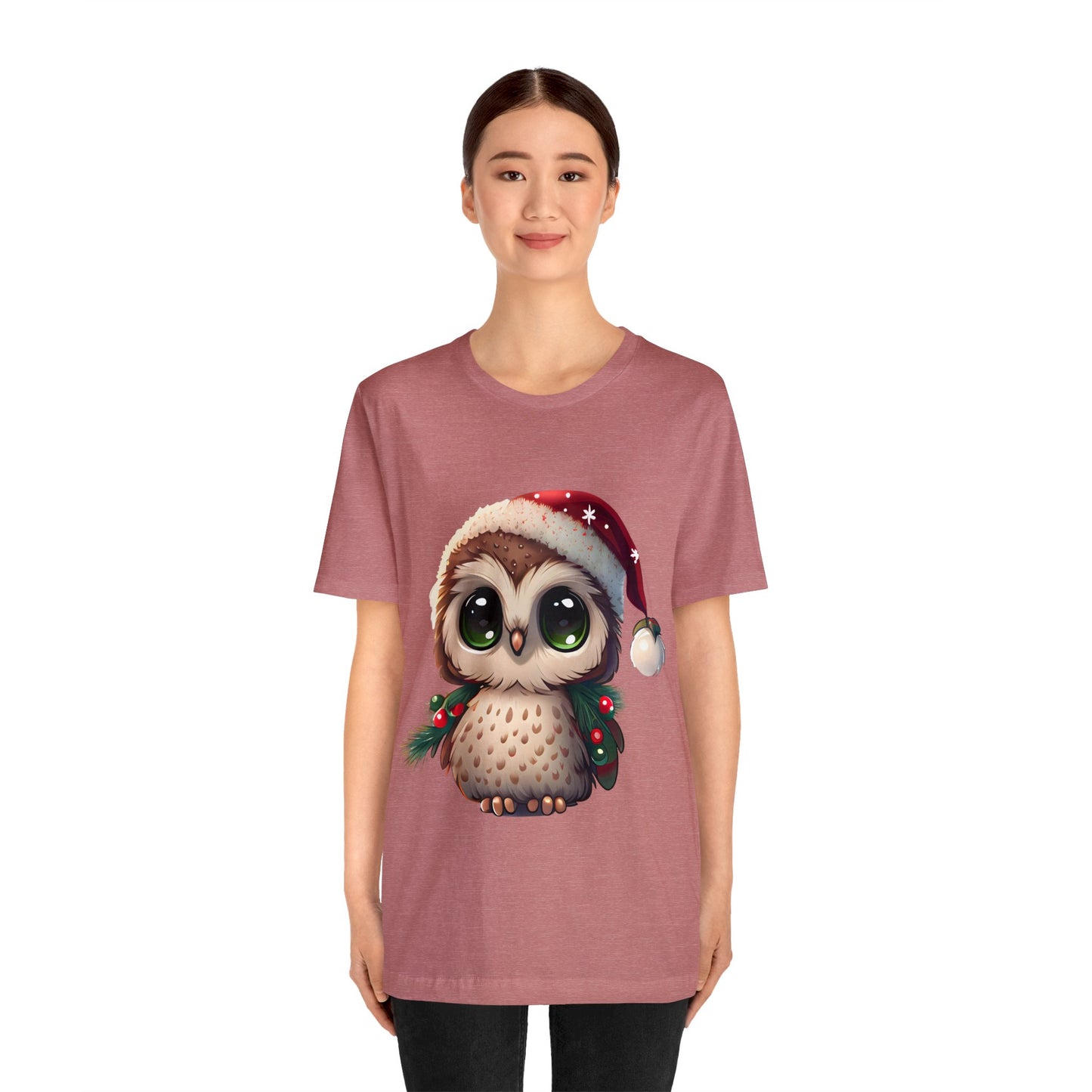 Christmas Owl, Short Sleeve T-Shirt, Men classic tee, Soft cotton, Comfortable Fit, Premium Quality, Enhanced Design, Lightweight Fabric