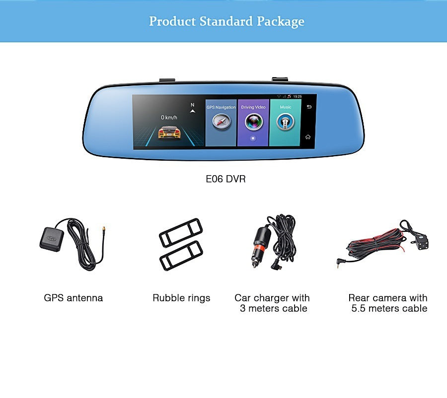 8 Inch 4G Android cloud mirror driving recorder