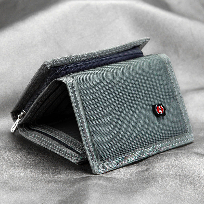 Canvas Men's Wallet Zipper Coin Purse Wallet