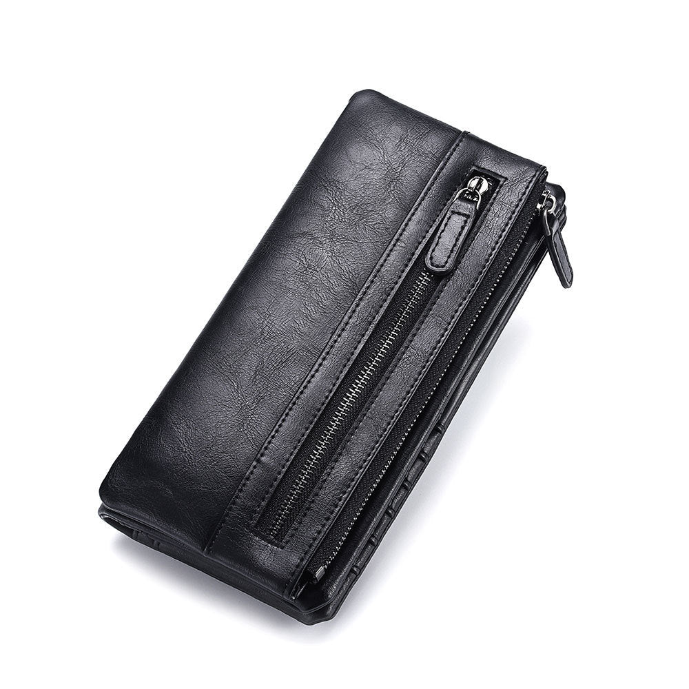 Men's Long Wallet Zipper Wallet Trendy Youth Soft Wallet