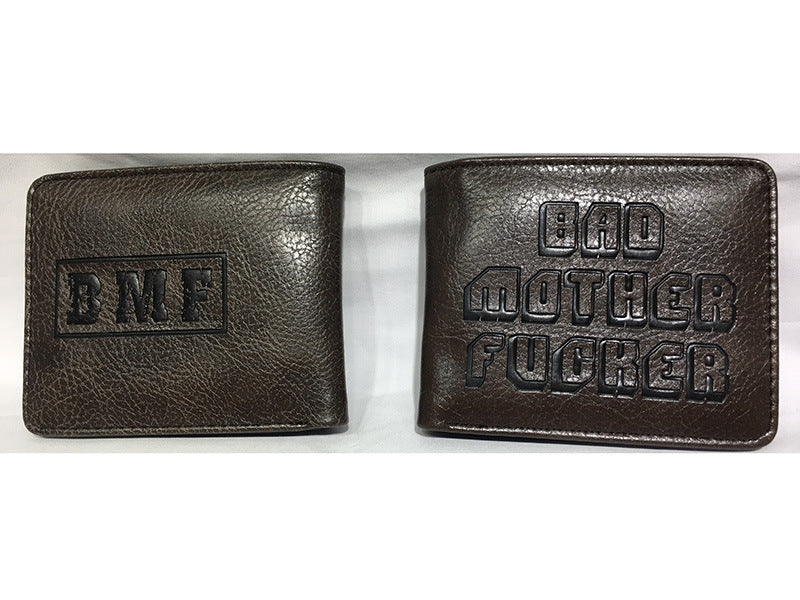 Pulp Fiction Peripheral Wallet PU Leather Embossed Men's Wallet BMF Student Personality Coin Purse Card Case Wallet