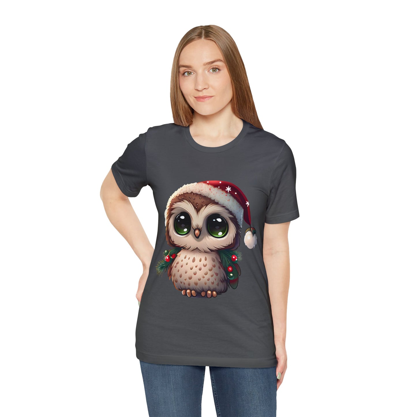 Christmas Owl, Short Sleeve T-Shirt, Men classic tee, Soft cotton, Comfortable Fit, Premium Quality, Enhanced Design, Lightweight Fabric