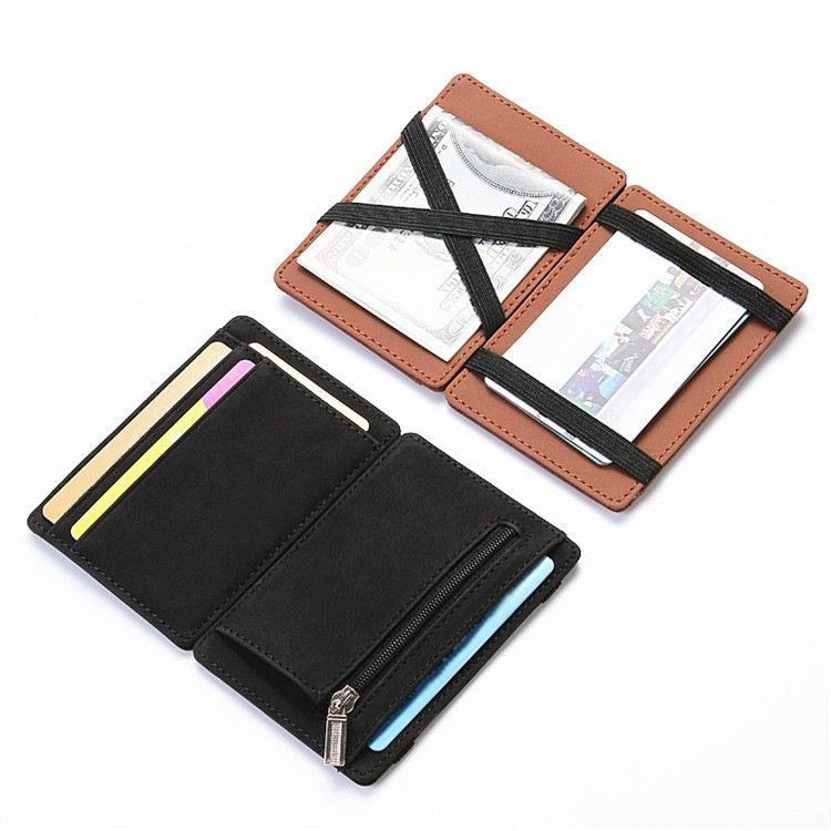 Creative Magic Wallet Flip Card Holder Men's Lady's Wallet Zipper Coin Purse Short