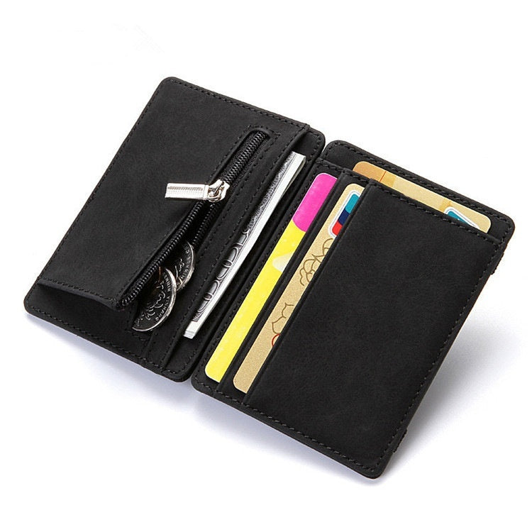 Creative Magic Wallet Flip Card Holder Men's Lady's Wallet Zipper Coin Purse Short