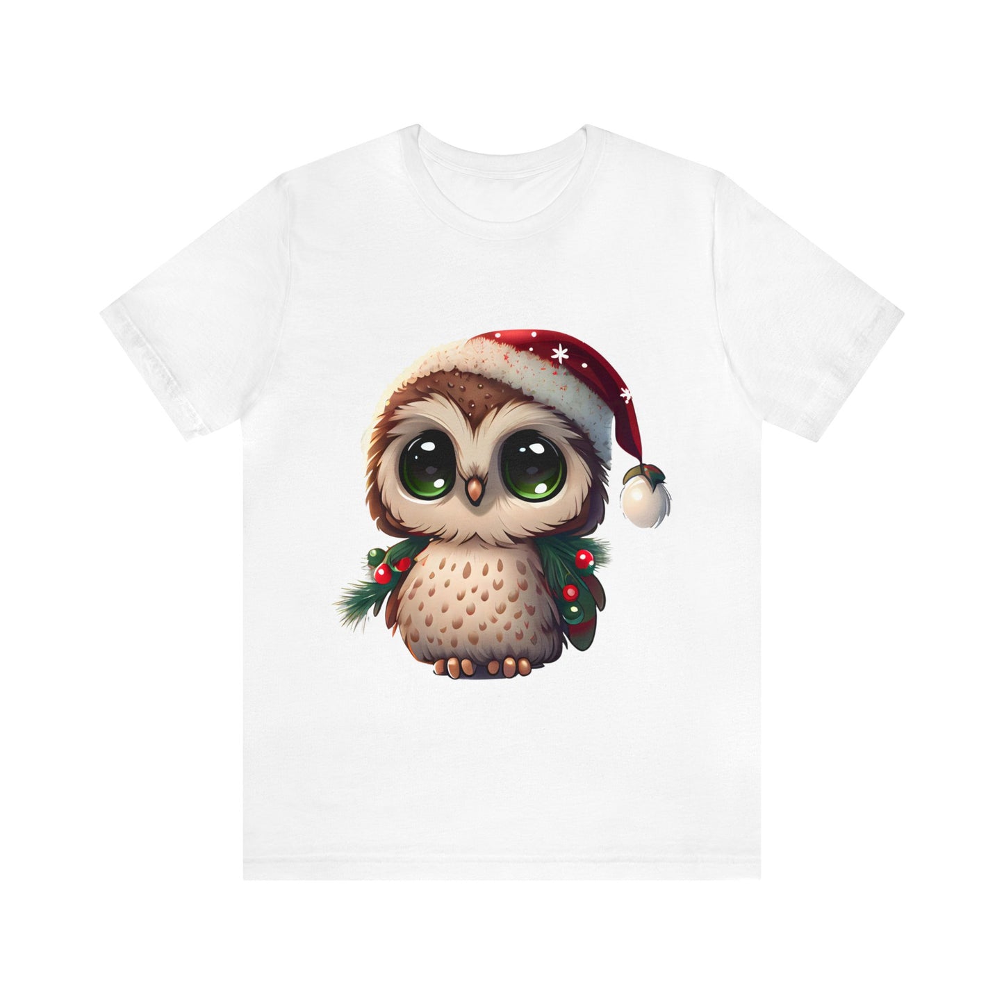 Hibou de Noël, T-shirt à manches courtes, tee-shirt classique pour hommes, coton doux, ajustement confortable, qualité supérieure, design amélioré, tissu léger 