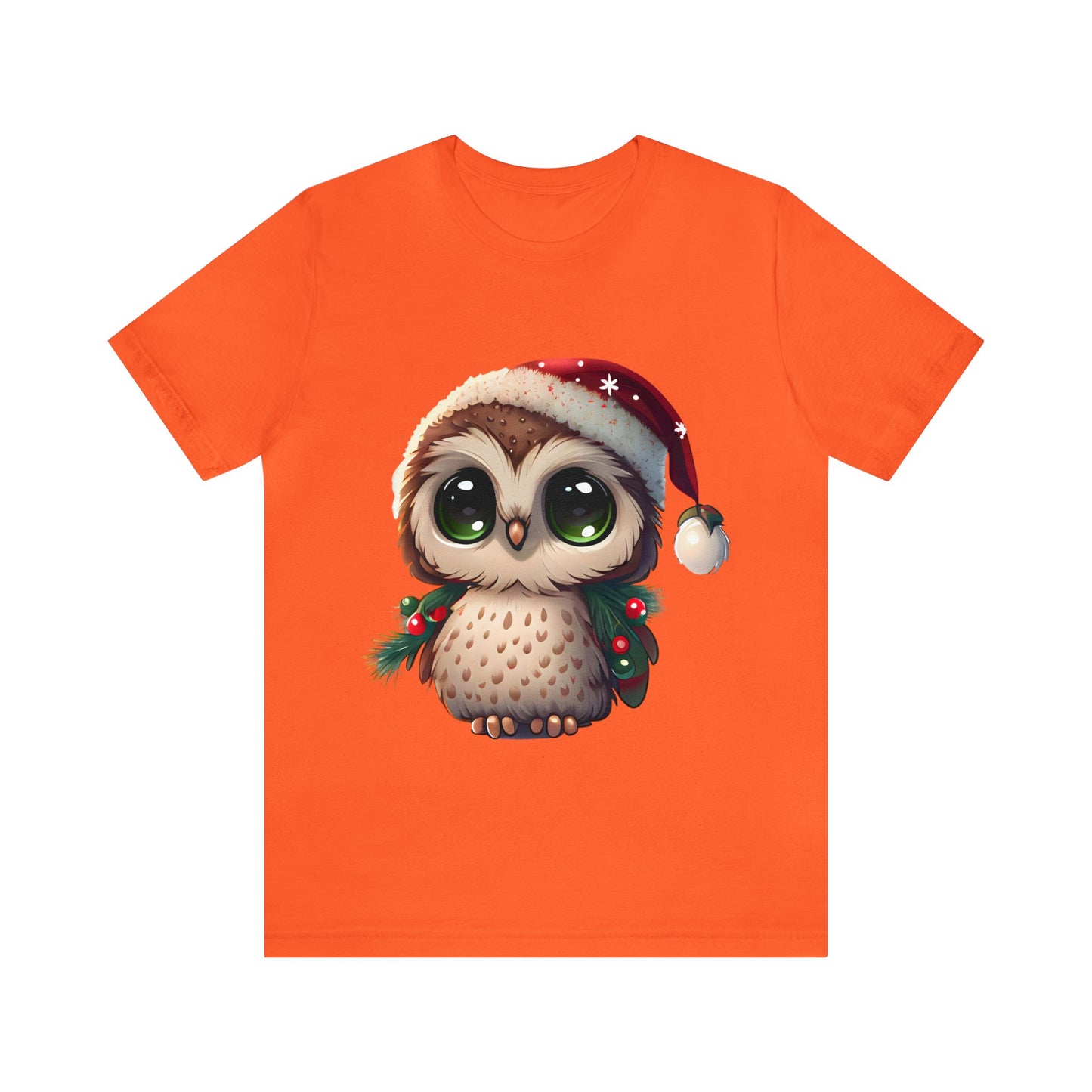 Christmas Owl, Short Sleeve T-Shirt, Men classic tee, Soft cotton, Comfortable Fit, Premium Quality, Enhanced Design, Lightweight Fabric