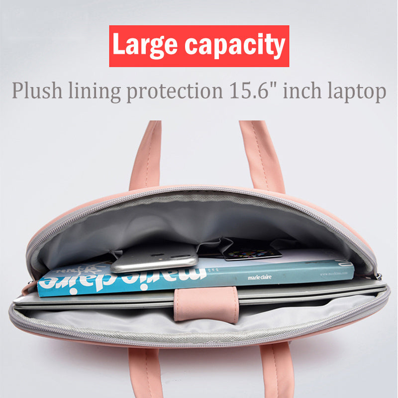 Leather Women Laptop Bag Notebook Carrying Case Briefcase For Macbook Air 13.3 14 15.6 Inch Men Handbags Shoulder Mouse Bag