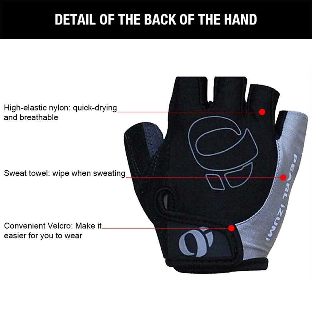 Bicycle Half Finger  Microfiber Breathable Shock Absorbing Short Finger Gloves