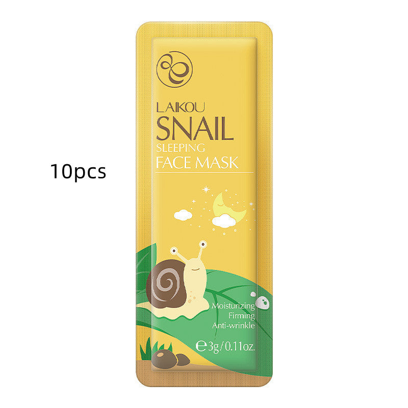 Masque de sommeil à l'escargot emballé dans un sachet sans rinçage 3 g en feuille simple