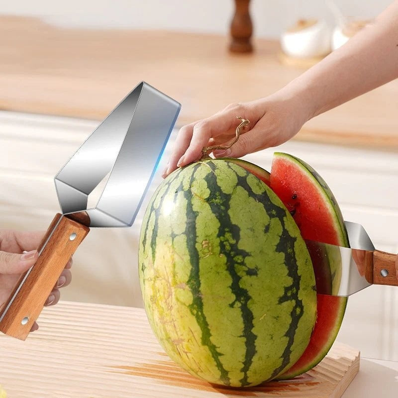 Watermelon Splitter Watermelon Cutting Artifact 430 Stainless Steel Cutting Piece Splitter Household Melon Triangle Cutting Knife Fruit Knife Kitchen Gadgets