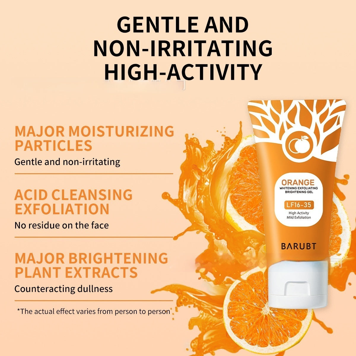 Orange Enzyme Exfoliating Gel Facial Deep Cleansing Moisturizing Gentle Rubbing Mud Exfoliating Skin