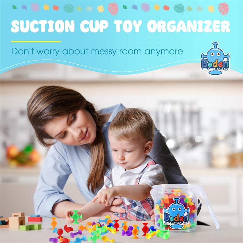 Toys For Kids Ages 4-8 Boys 114 PCS Suction Toys Sensory Boys Girls Stress Release Toys Bath Toys Travel Toys Suction Cup Toys Silicone