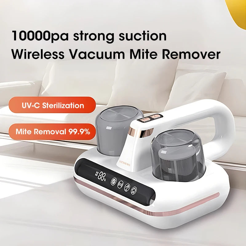 Mattress Vacuum Mite Remover Cordless Handheld Cleaner Powerful Suction For Cleaning Bed Pillows Home Supplies