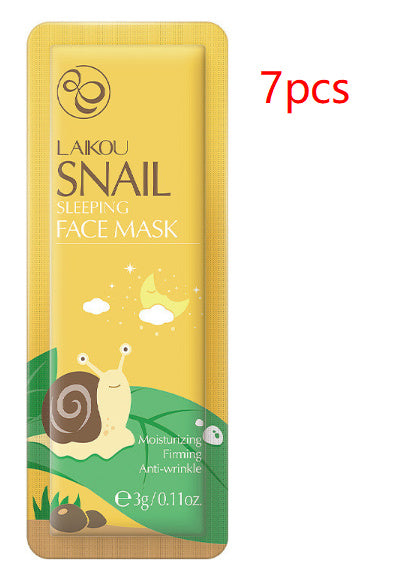 Masque de sommeil à l'escargot emballé dans un sachet sans rinçage 3 g en feuille simple