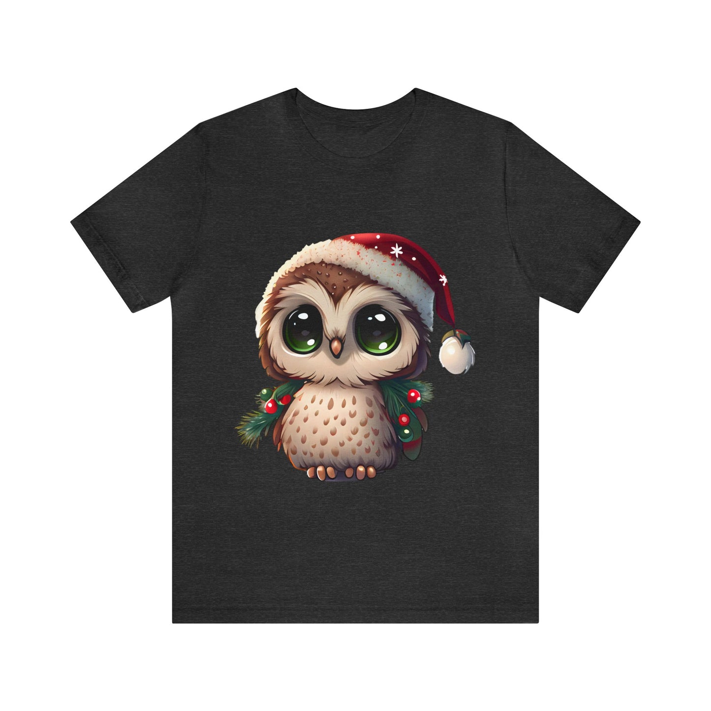 Hibou de Noël, T-shirt à manches courtes, tee-shirt classique pour hommes, coton doux, ajustement confortable, qualité supérieure, design amélioré, tissu léger 