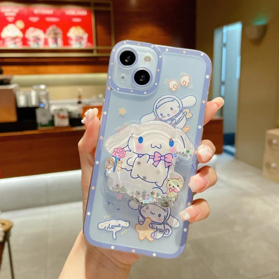 Cinnamoroll Sanrio With Quicksand Stand Phone Case