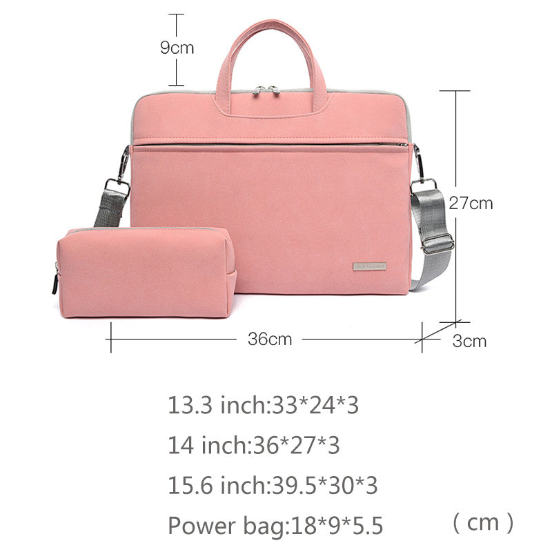 Leather Women Laptop Bag Notebook Carrying Case Briefcase For Macbook Air 13.3 14 15.6 Inch Men Handbags Shoulder Mouse Bag