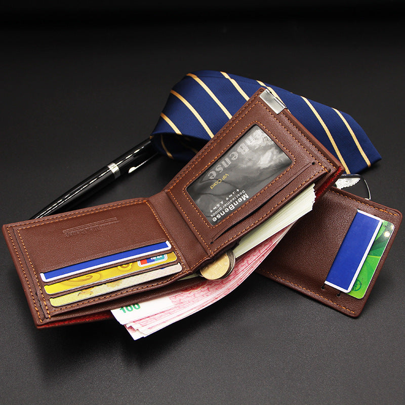 Men's Short Multi-functional Fashion Casual Iron Edge Car Drawing Wallet