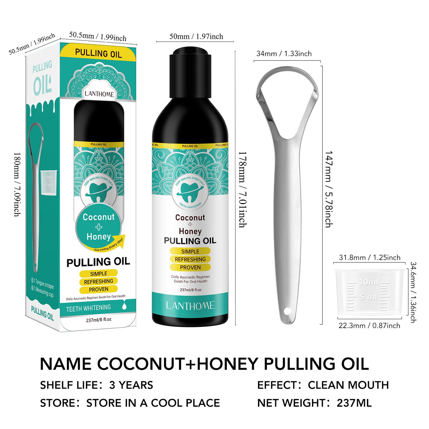 Coconut Oil Mouthwash Oil 3-piece Set