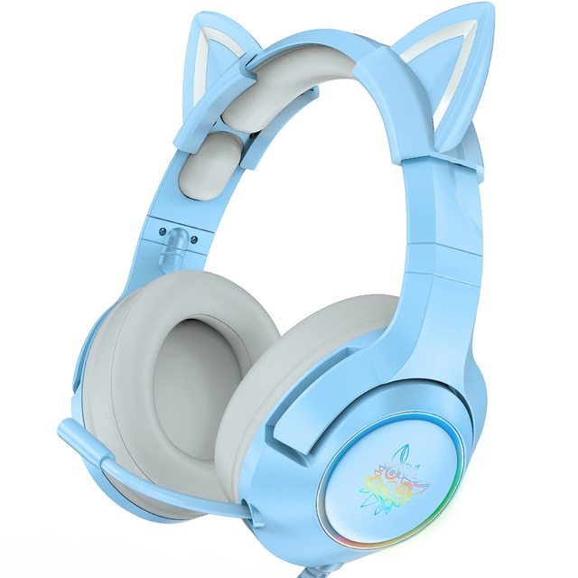 Cute Cat Ear Headphone with Mic, Pink