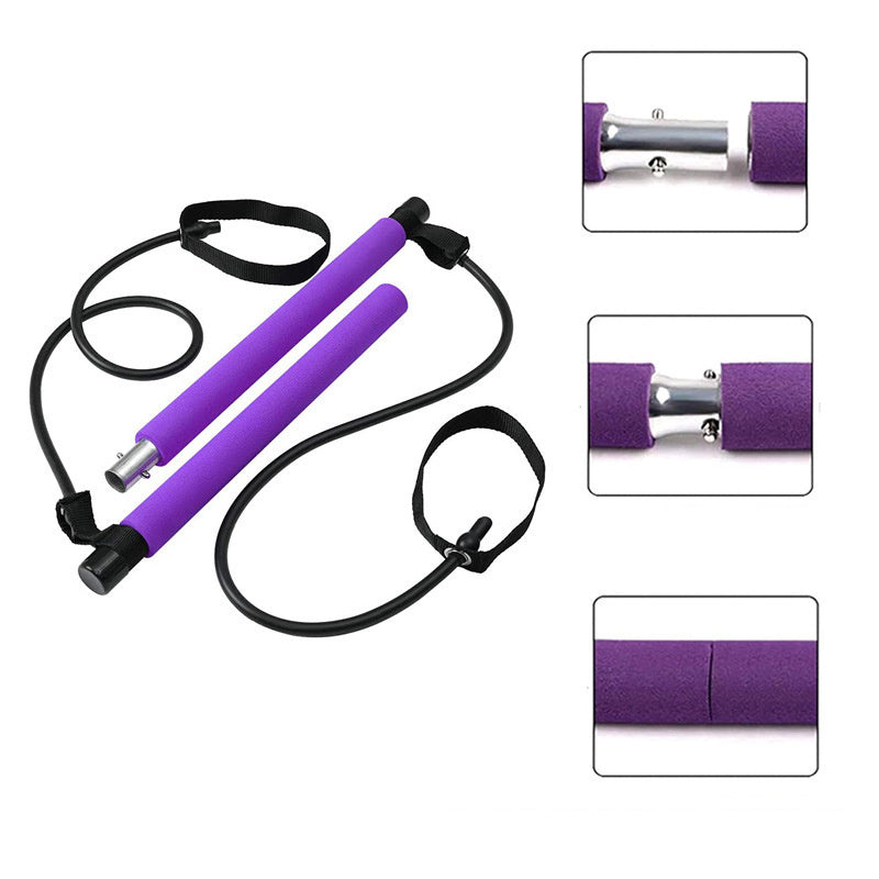 Barre de fitness Pilates Accessoires de gymnastique portables Bandes de résistance élastiques de musculation pour entraîneur à domicile Équipement d'entraînement