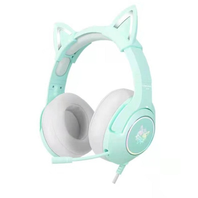 Cute Cat Ear Headphone with Mic, Pink