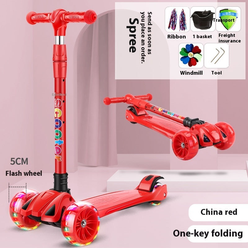 Scooter Children Walker Car 2-12 Years Old Children Flashing Wheel