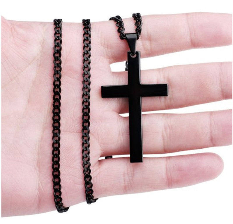 Classic Cross Necklace Men's Pendant Fashion Stainless Steel Jewelry