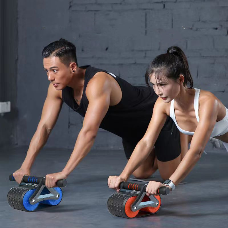 Appareil d'exercice abdominal à double roue pour femmes et hommes, roue abdominale à rebond automatique, rouleau d'entraînement de la taille, appareils d'exercice à domicile pour le sport