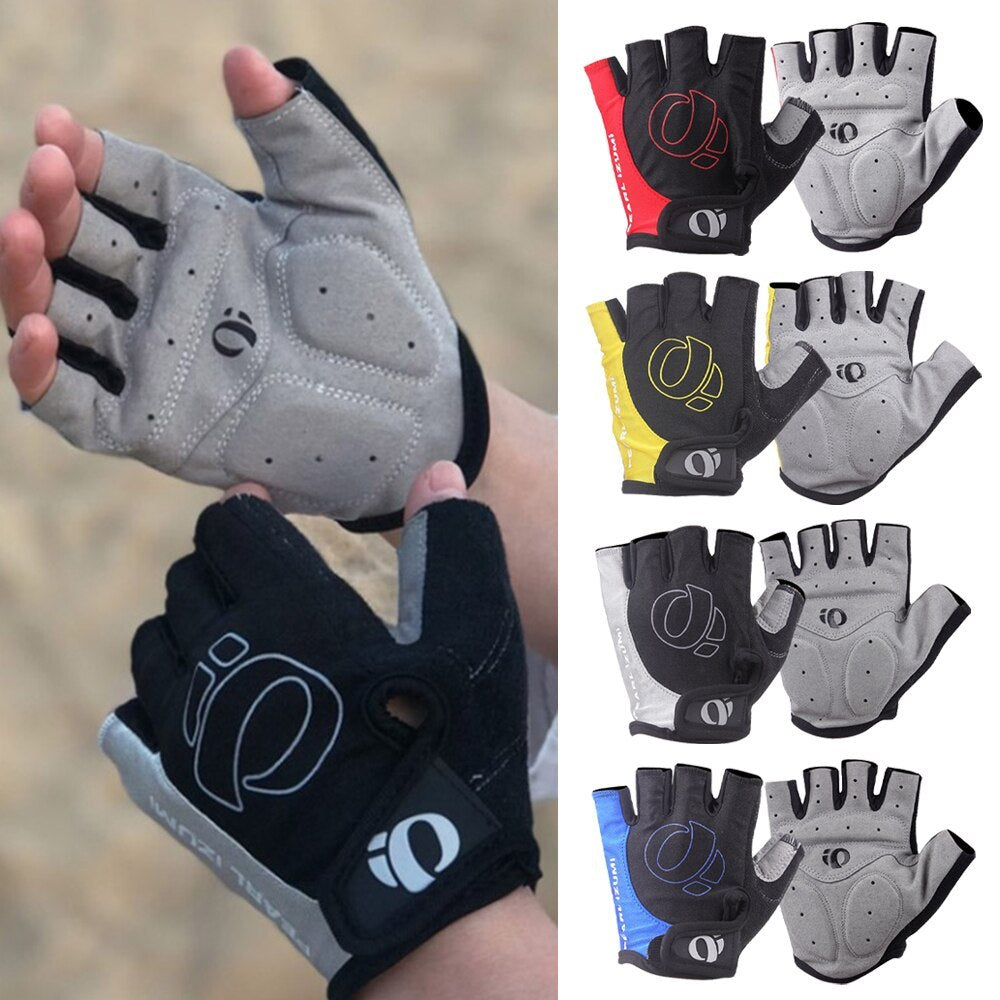 Bicycle Half Finger  Microfiber Breathable Shock Absorbing Short Finger Gloves