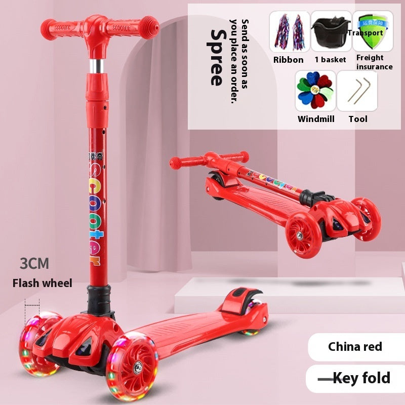 Scooter Children Walker Car 2-12 Years Old Children Flashing Wheel