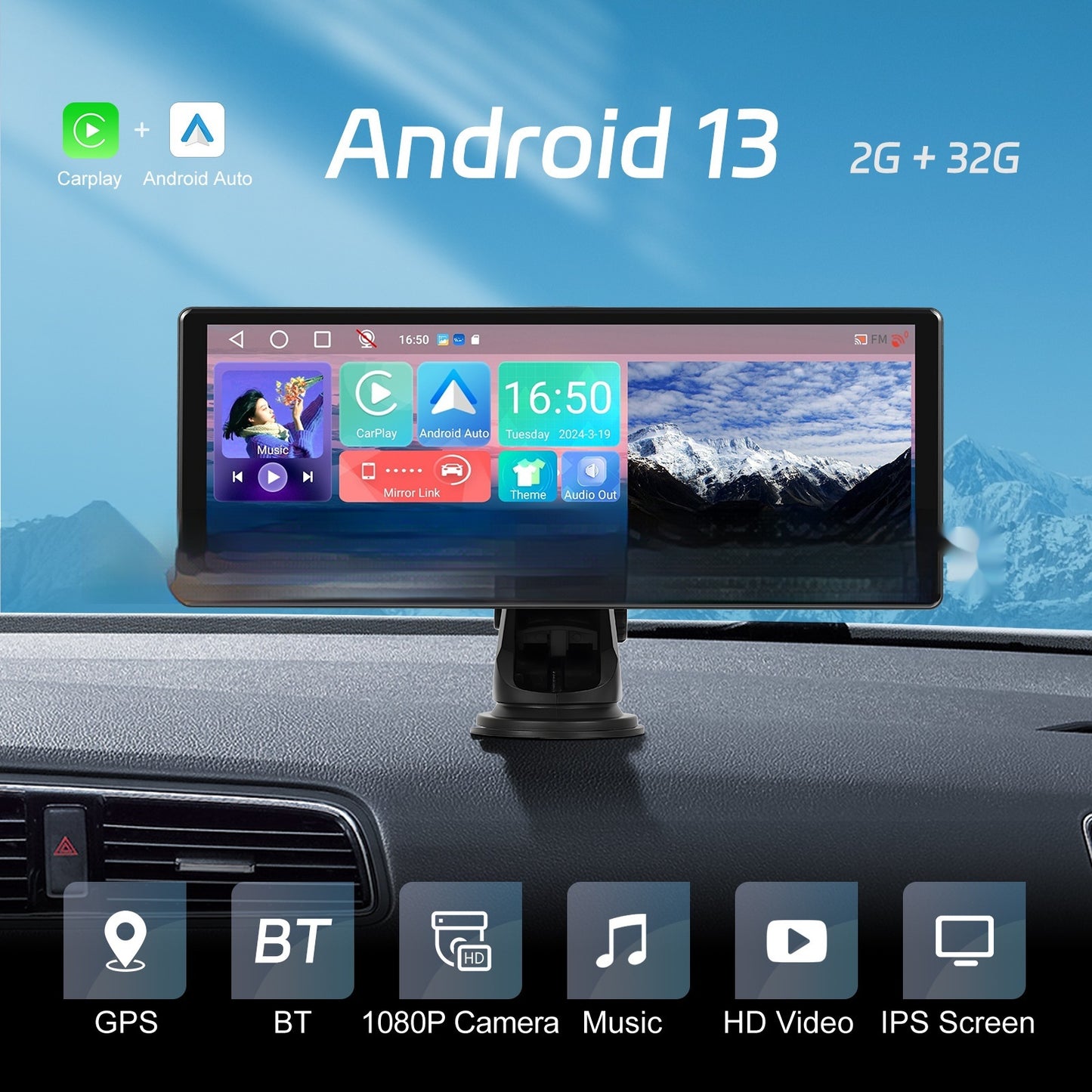 Full Touch HD Android 130 PND WiFi Version2 CarPlayAuto Display