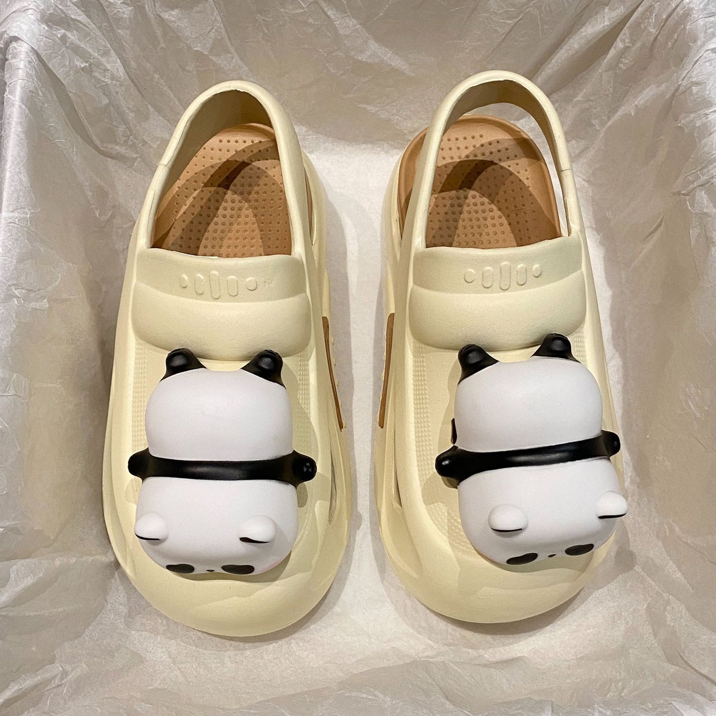 Cute Slipper With Panda Lamp Summer Sandales Femme Light Funny Woman Slippers Shoes Women