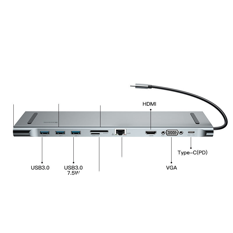 Type-C 10 in 1 MacBook Multi-function Adapter, Docking Station Compatible with MacBook Pro/Air USB C