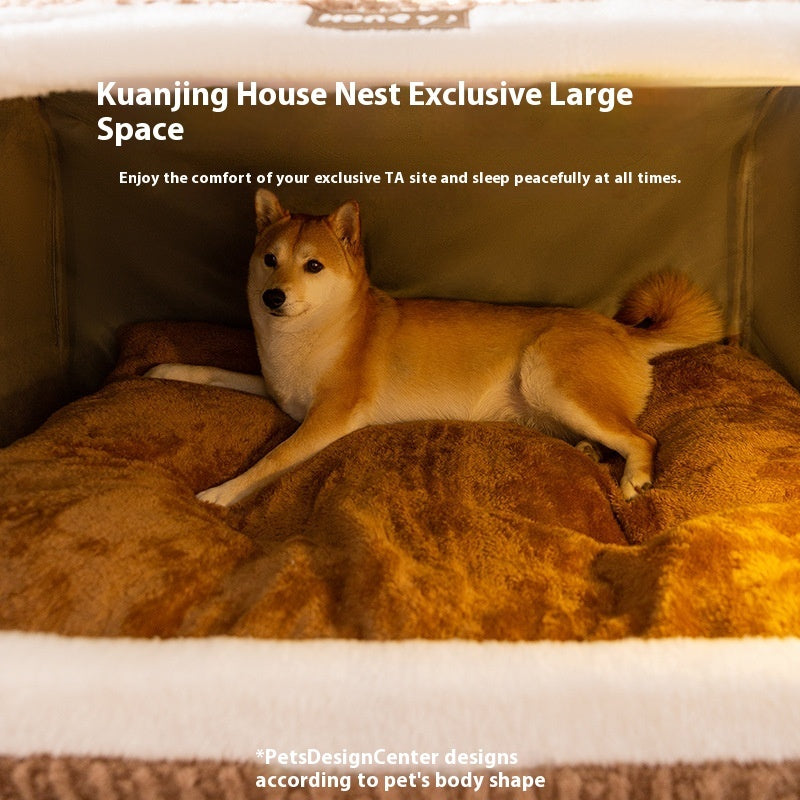 Small Dog Three-dimensional Bear Curved Room Kennel Removable Nest Warm Enclosed Cave Sofa