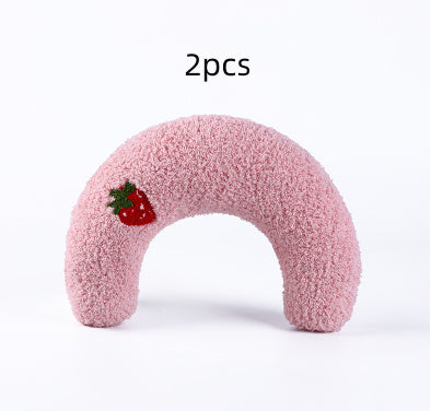 U-shaped Cat Toy Pillow To Protect Cervical Vertebra Pet Sleeping Pillow Soft Sounding Deep Sleep