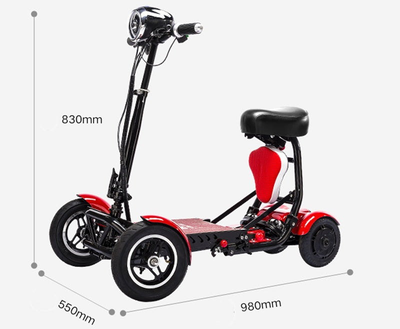 Cyungbok Mini vélo électrique pliable à quatre roues pour adulte, scooter de transport pour personnes âgées