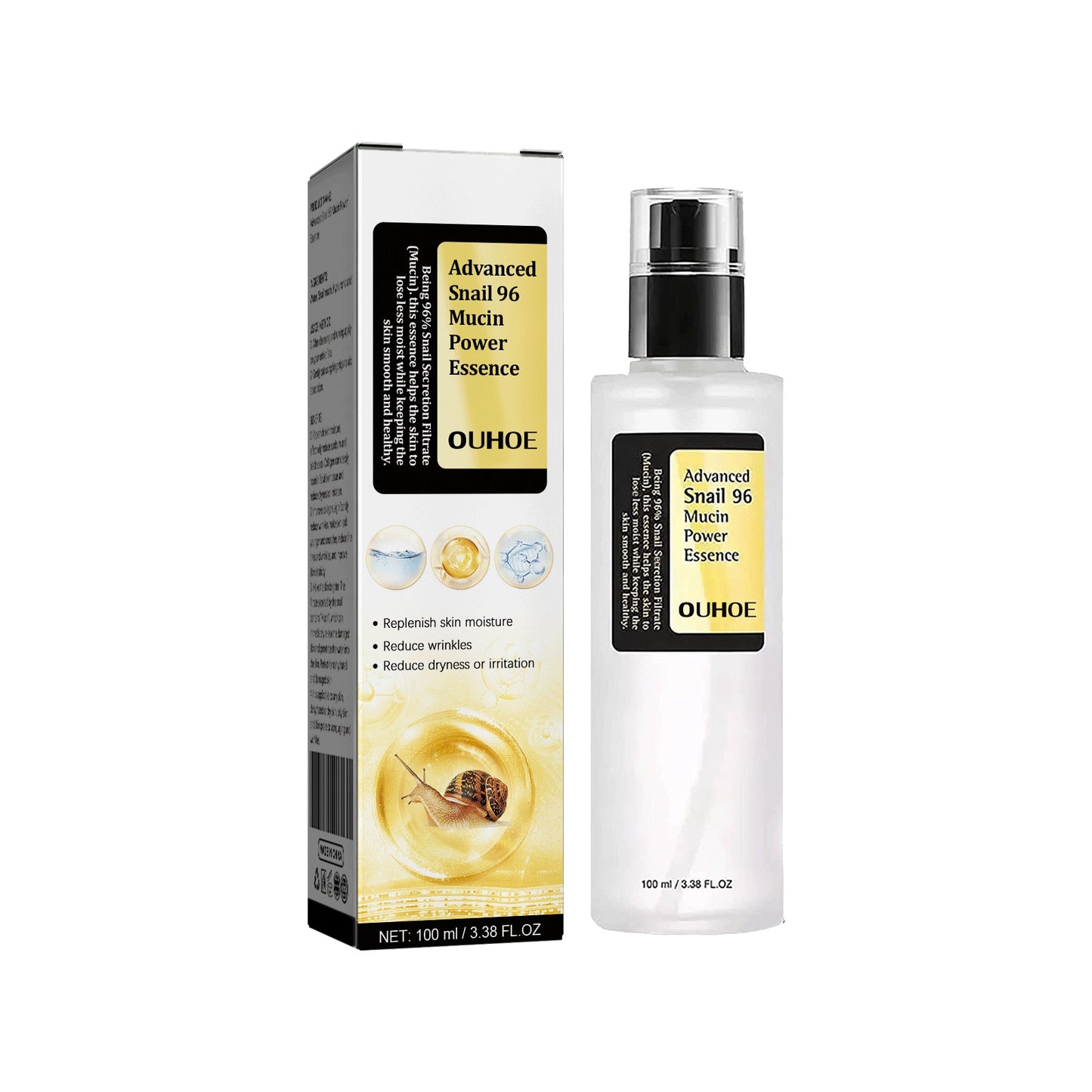 Snail 96 Collagen Power Essence Repairs Skin Barrier, Moisturizes And Desalinates Black Spot Snail Essence