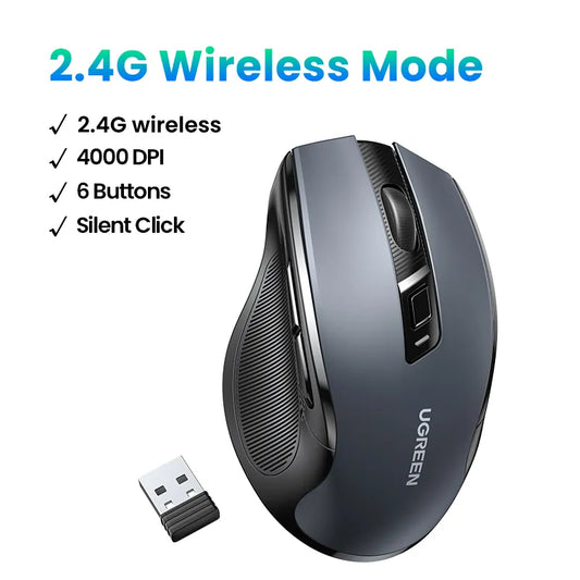 Mouse Wireless Ergonomic Mouse 4000 DPI Silent 6 Buttons For MacBook Tablet Laptop Mute Mice Quiet 2.4G Mouse