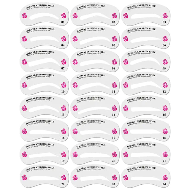 12 Styles Reusable DIY Eyebrow Stencil Set