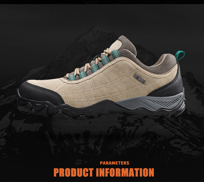 Leather Hiking Shoes Wear-resistant, Outdoor Sport Men Shoes Lace-Up, Mens Climbing Trekking Hunting Sneakers