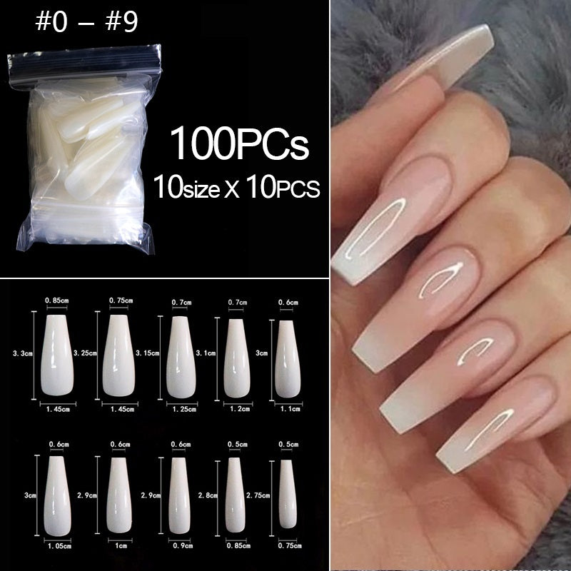 100/500 pièces/sac fausse ballerine naturel/Transparent cercueil faux ongles manucure ongles pour Extension et Protection Nail Art